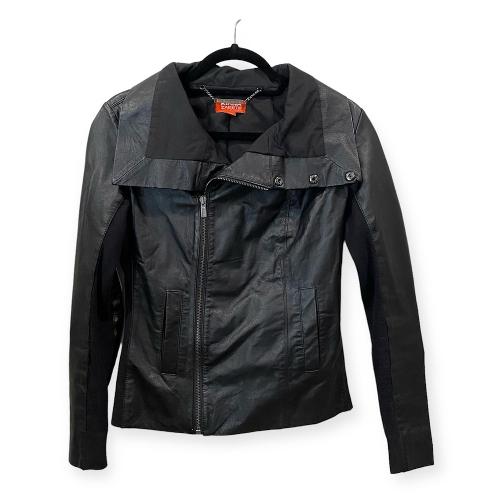 Kirna Zabete Target Leather Motorcycle Jacket Black X-Small